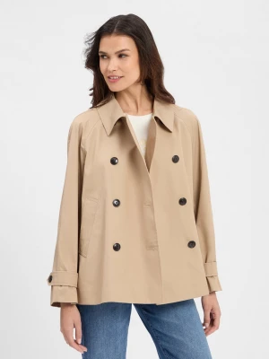 Tommy Hilfiger Trencz damski Kobiety Bawełna beżowy jednolity,