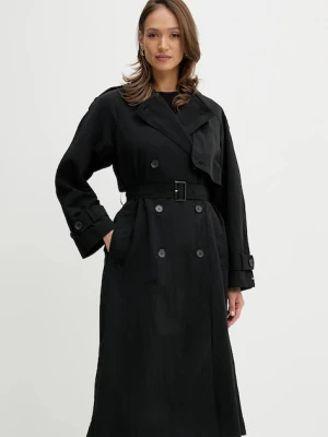 Tommy Hilfiger trencz damski kolor czarny przejściowy oversize WW0WW45632