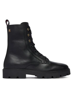 Tommy Hilfiger Trzewiki TH Stud Leather Lace-Up Boot FW0FW09571 Czarny