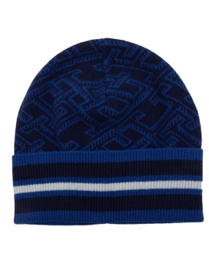 Tommy Hilfiger Wełniana czapka TH MONOGRAM AOP