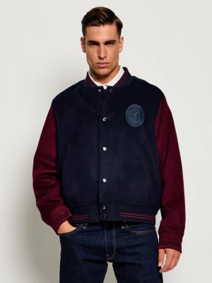 Tommy Hilfiger Wełniana kurtka bomber | Regular Fit | z dodatkiem kaszmiru granatowy