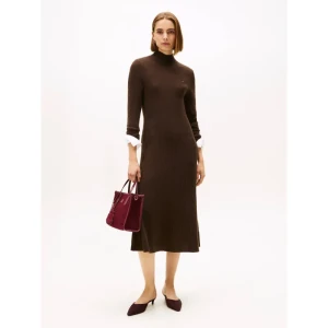 Tommy Hilfiger Wełniana sukienka MOCK-NK