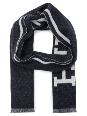 Tommy Hilfiger Wełniany dwustronny szal MONOTYPE