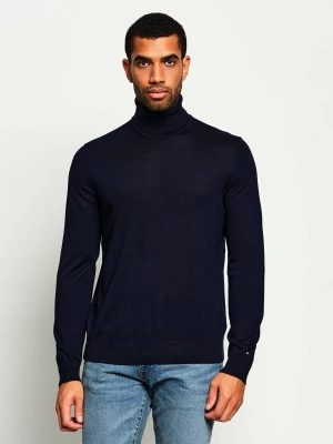 Tommy Hilfiger Wełniany golf | Regular Fit granatowy