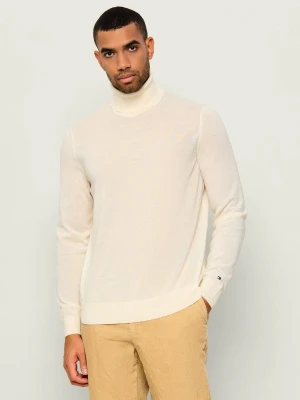 Tommy Hilfiger Wełniany golf | Regular Fit kremowy