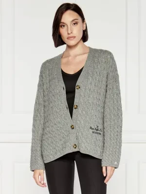 Tommy Hilfiger Wełniany kardigan | Regular Fit