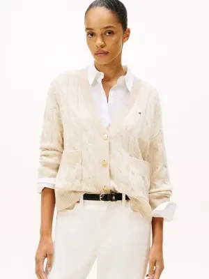 Tommy Hilfiger Wełniany kardigan | Regular Fit