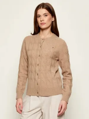 Tommy Hilfiger Wełniany kardigan | Regular Fit