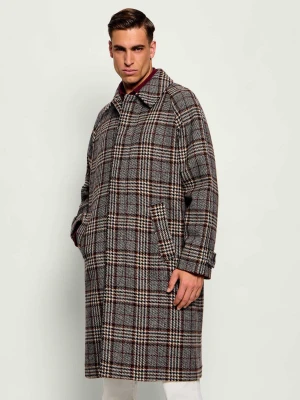 Tommy Hilfiger Wełniany płaszcz brązowy