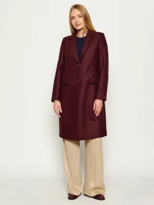Tommy Hilfiger Wełniany płaszcz | z dodatkiem kaszmiru