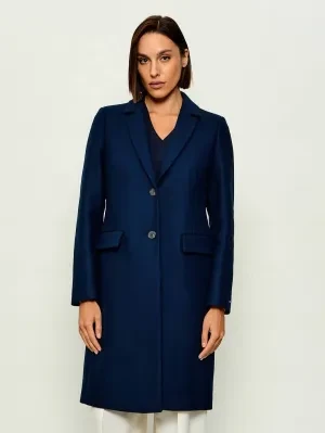 Tommy Hilfiger Wełniany płaszcz | z dodatkiem kaszmiru