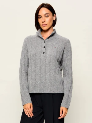 Tommy Hilfiger Wełniany półgolf Henley | Relaxed fit szary