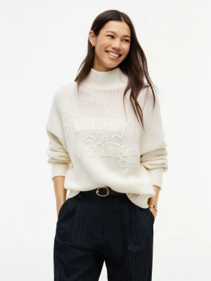 Tommy Hilfiger Wełniany półgolf Heritage | Relaxed fit ecru