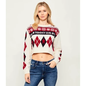 Tommy Hilfiger Wełniany sweter | Cropped Fit