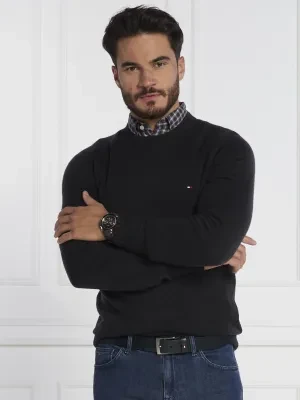 Tommy Hilfiger Wełniany sweter MULTI HTR MERINO CREW NECK | Regular Fit