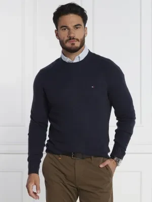 Tommy Hilfiger Wełniany sweter MULTI HTR MERINO CREW NECK | Regular Fit