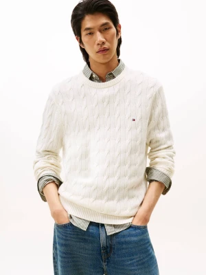 Tommy Hilfiger Wełniany sweter | Regular Fit ecru