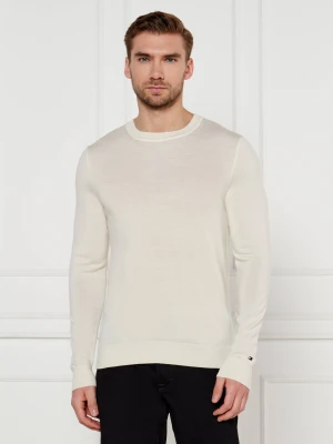 Tommy Hilfiger Wełniany sweter | Regular Fit ecru