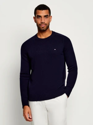 Tommy Hilfiger Wełniany sweter | Regular Fit granatowy