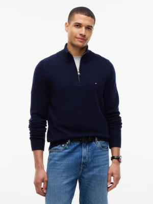 Tommy Hilfiger Wełniany sweter | Regular Fit granatowy