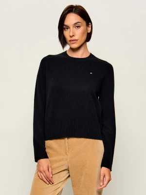 Tommy Hilfiger Wełniany sweter | Slim Fit czarny