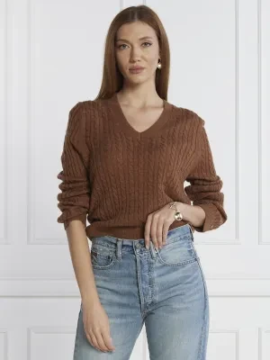 Tommy Hilfiger Wełniany sweter SOFT CABLE | Regular Fit