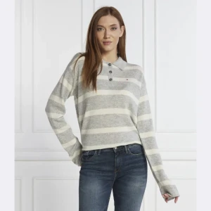 Tommy Hilfiger Wełniany sweter SOFT WOOL POLO-NK SWEATER | Regular Fit