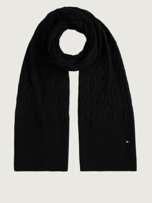 Tommy Hilfiger Wełniany szal czarny