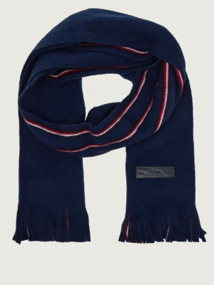 Tommy Hilfiger Wełniany szal Corp Rashelle granatowy