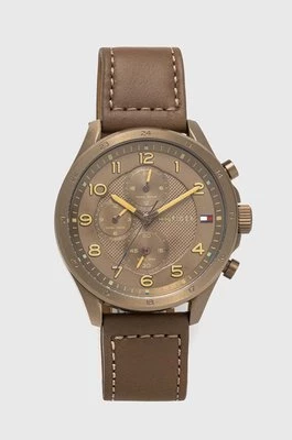 Tommy Hilfiger zegarek Axel męski kolor brązowy