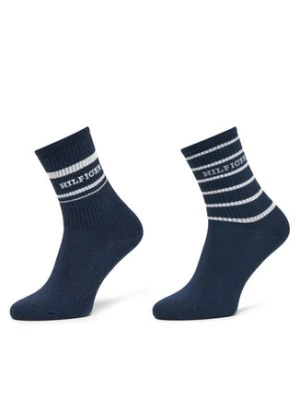 Tommy Hilfiger Zestaw 2 par wysokich skarpet damskich 701236457 Granatowy