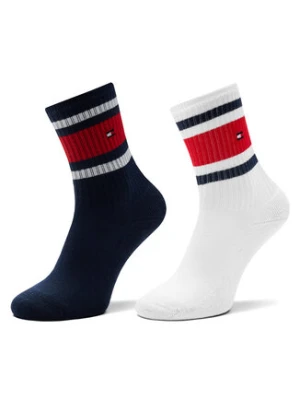 Tommy Hilfiger Zestaw 2 par wysokich skarpet dziecięcych 701229942 Granatowy