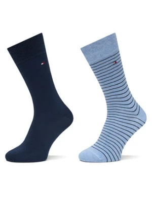 Tommy Hilfiger Zestaw 2 par wysokich skarpet męskich 100001496 Niebieski