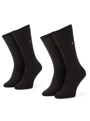 Tommy Hilfiger Zestaw 2 par wysokich skarpet męskich 371111 Czarny