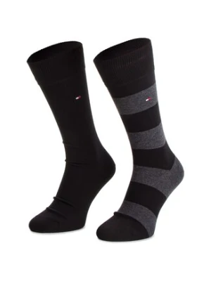 Tommy Hilfiger Zestaw 2 par wysokich skarpet unisex 342021001 Czarny