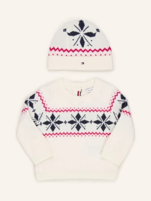 Tommy Hilfiger Zestaw: Czapka I Sweter weiss biały