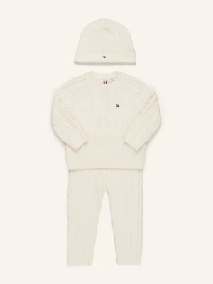 Tommy Hilfiger Zestaw: Czapka, Sweter I Spodnie Z Dzianiny weiss ECRU