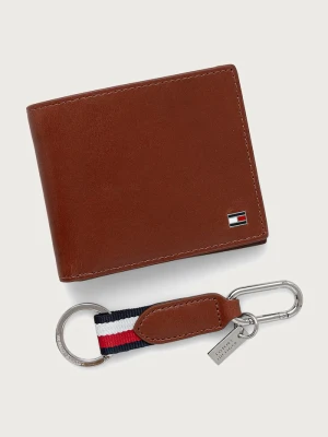 Tommy Hilfiger zestaw portfel i brelok męski skórzany brązowy