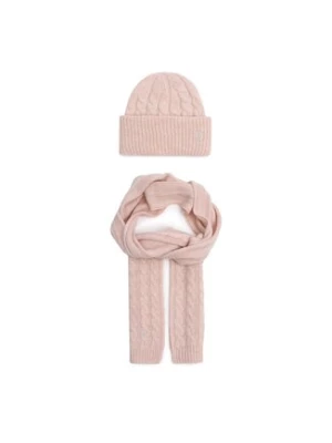 Tommy Hilfiger Zestaw Szalik i Czapka Timless Scarf Beanie Gp AW0AW13910 Różowy