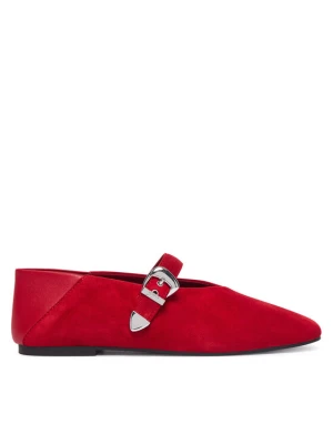 Tommy Jeans Baleriny Tjw Ballerina Suede EN0EN03067 Czerwony