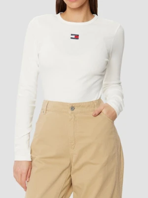 TOMMY JEANS Beżowy damski longsleeve, Rozmiar L