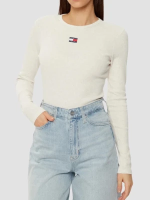 TOMMY JEANS Beżowy damski longsleeve, Rozmiar S