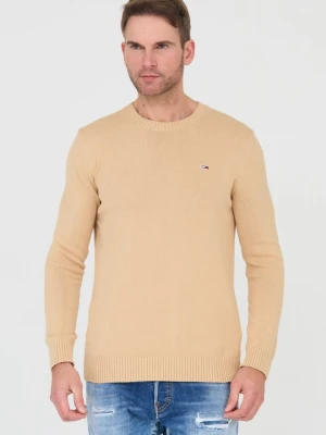 TOMMY JEANS Beżowy męski sweter, Rozmiar XL