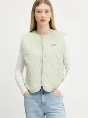 Tommy Jeans bezrękawnik damski kolor zielony przejściowy DW0DW21184