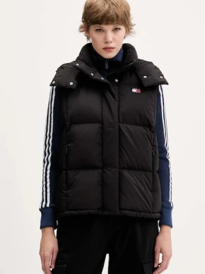 Tommy Jeans bezrękawnik puchowy kolor czarny zimowy DW0DW21627