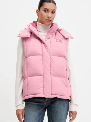 Tommy Jeans bezrękawnik puchowy kolor różowy zimowy DW0DW21627