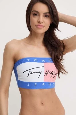 Tommy Jeans biustonosz kolor niebieski wzorzysty UW0UW05151