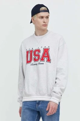 Tommy Jeans bluza Archive Games męska kolor szary wzorzysta DM0DM19543CHEAPER