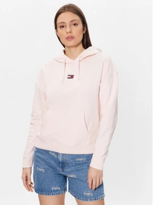 Tommy Jeans Bluza Badge DW0DW15411 Różowy Relaxed Fit
