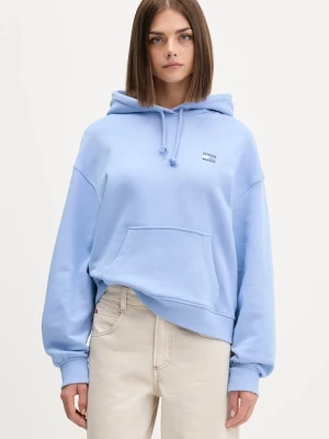 Tommy Jeans bluza bawełniana damska kolor beżowy z kapturem z aplikacją DW0DW19414